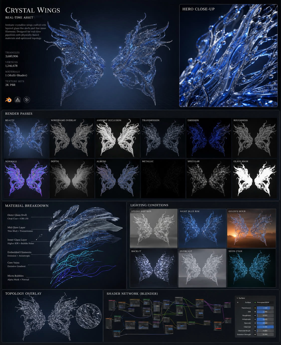 Render passes and shader network